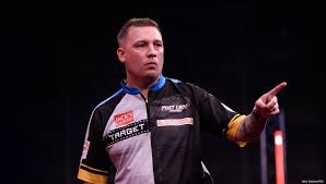 Chris Dobey in actie tijdens de Winmau World Masters 2026