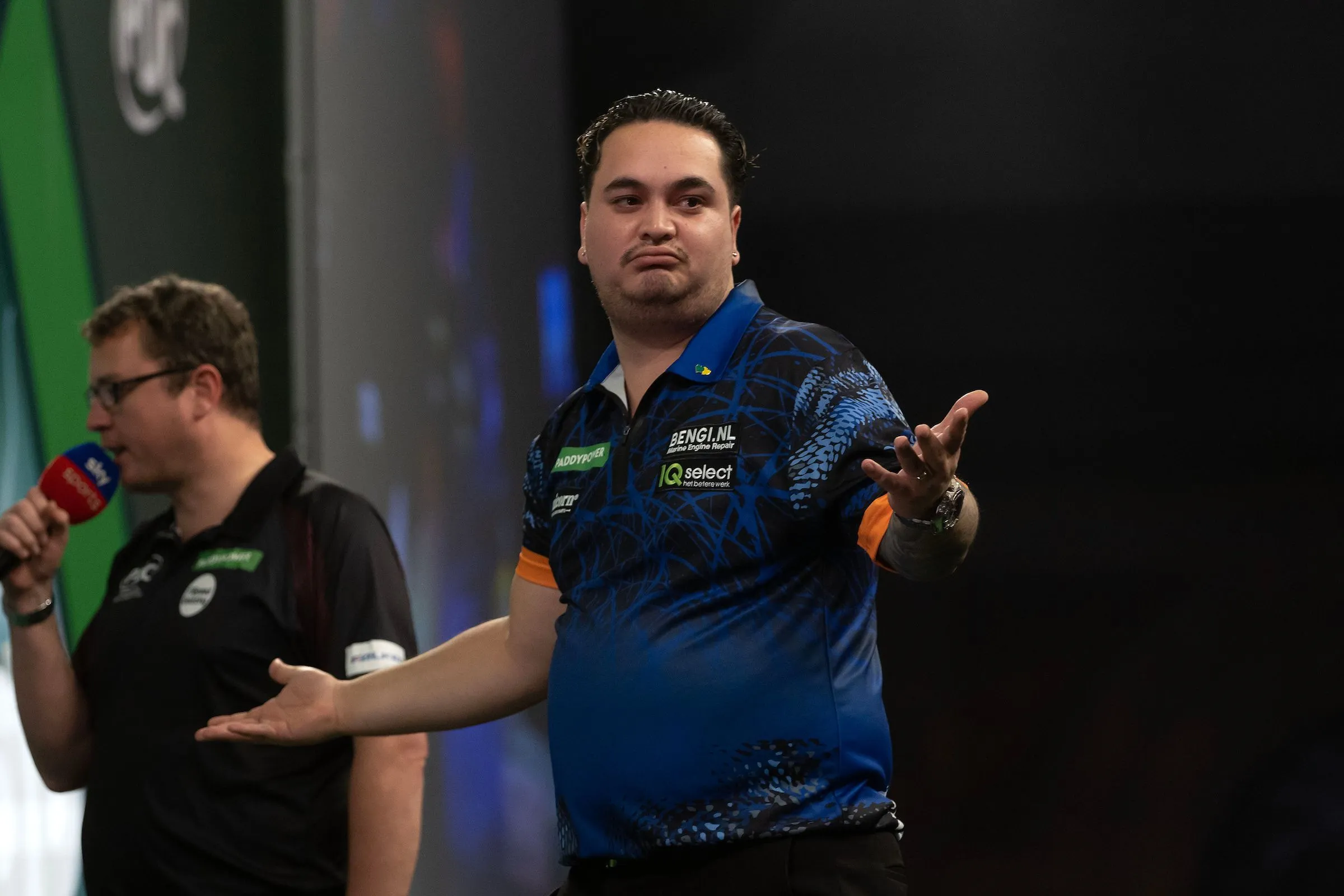 Jeffrey de Zwaan tijdens PDC-toernooi
