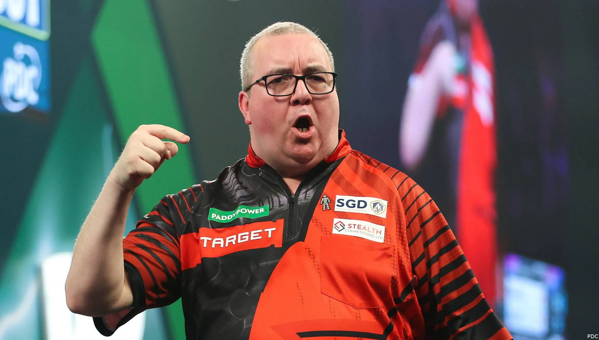 Stephen Bunting tijdens een Premier League-wedstrijd in Newcastle